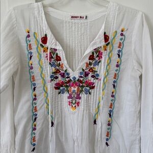 Johnny Was Embroidered Top Size XS